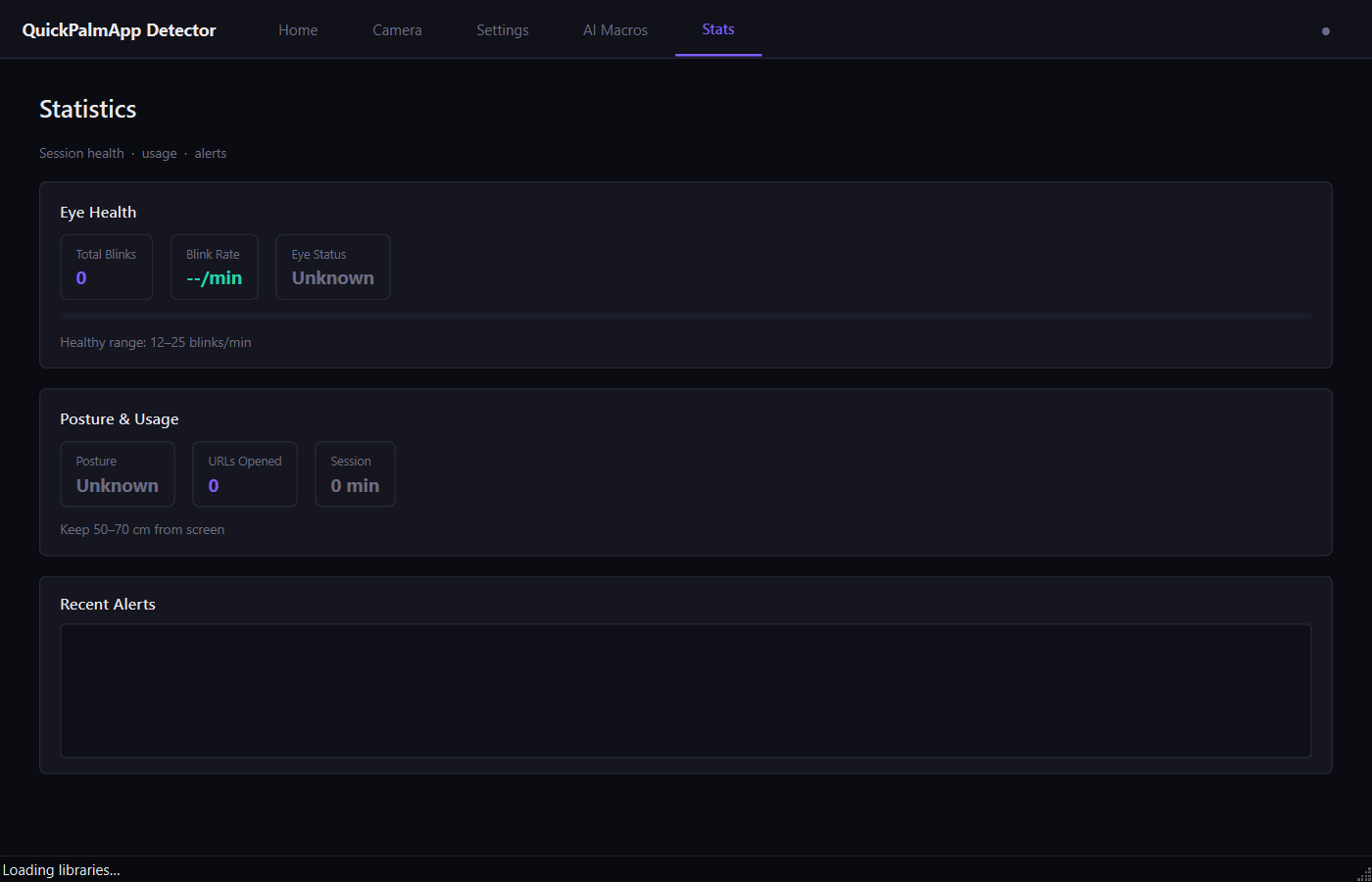 QuickPalm Detector Stats tab