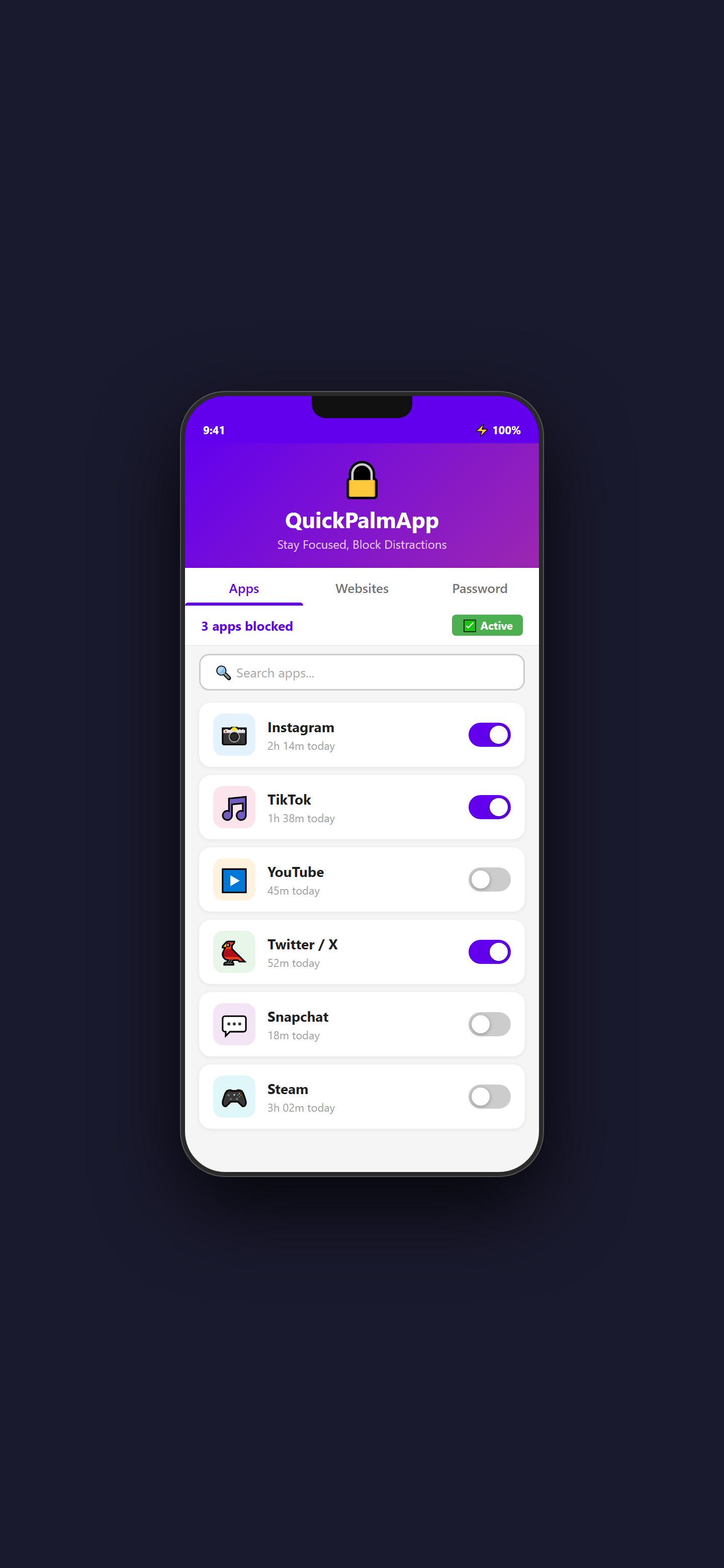 QuickPalm Blocker Apps